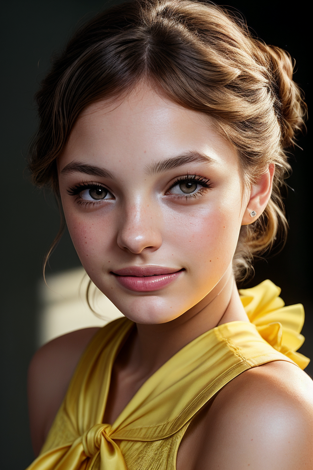 00042-3726393918-JernauMix_v2-photo of beautiful (4l4n4bc_0.99), a woman with perfect hair upsweep updo, wearing (shoulder sash_1.1), (plain yellow background.png